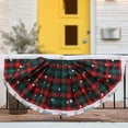 thumbnail image 5 of yulier Christmas Plaid Pleated Fan Flag, Checkered Bunting Banner Half Fan Flag, Christmas Decorations Indoor Outdoor, Christmas Party Home Porch Yard Decor, 35.4"x17.7", 5 of 6