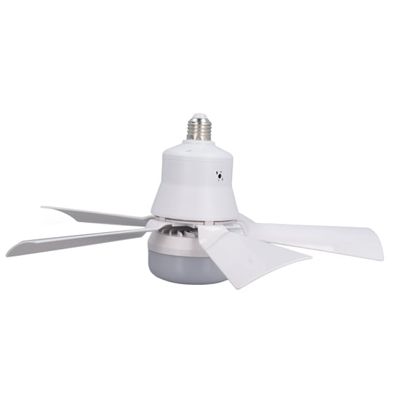 Ventilateur de plafond dimmable Light, télécommande avec 3 couleurs et 3 vitesses de ventilateur, ventilateur de plafond de bulbe E27 sans fil avec une ampoule LED, une vie de 50