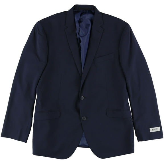 Kenneth Cole Mens Mini-Strip Two Button Blazer Jacket, Blue, 40 Regular