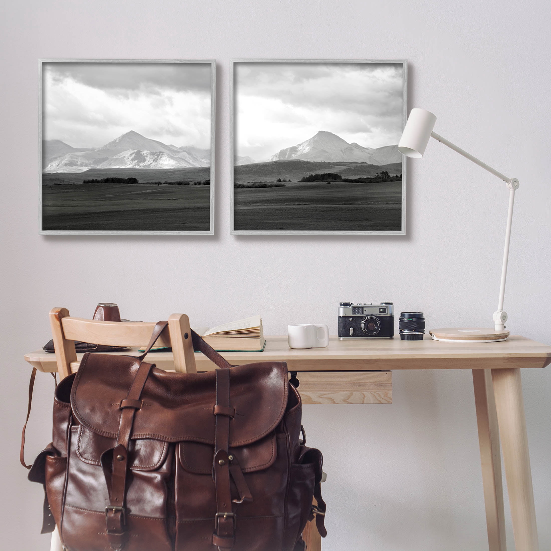 Stupell Industries Vast Rural Mountain Peaks Photograph Gray Framed Art Print Wall Art, Set of 2, Design by Carol Robinson