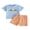 Blue, variant on Loicainy Baby Toddler Boys Halloween Outfit 12 18 24 Months 2T 3T 4T 5T Short Sleeve Pumpkin Ghost Embroidery Tops with Plaid Shorts 2Pcs Kids Clothes Set