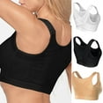 thumbnail image 4 of Bra For Seniors Front Closure Sora Bra For Older Women Front Closure Embraced Bra Bra 3Pc (Black&Beige&White) Female Soft Intimate Bra, 4 of 8