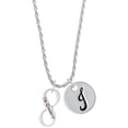 thumbnail image 1 of Delight Jewelry Silvertone Te Quiero Infinity Sign Silvertone Script Initial Disc - J - Charm Necklace, 20"+3", 1 of 4