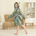 thumbnail image 4 of FORMRS Niños Bathrobe Unisex Hooded Robe Soft Plush Pajamas Sleepwear, Size 4-6T, Pine Tree, 4 of 7