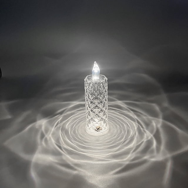 Luz De Las Velas Lámpara de velas de cristal sin llama para fiesta de cena de boda con luz de vela electrónica LED