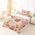 thumbnail image 5 of Erosebridal Cartoon Monstera Leaf Twin Sheet Sets,Brown Capybara Rodent Animal Rustic Flowers Bedding For Kids Girls 3pcs, 5 of 6