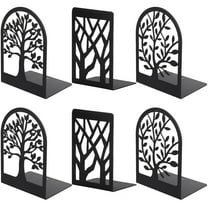 DIYMAG 6 Pcs Bookends for Shelves, Metal Bookends for Heavy Books, Book Shelf Holder Office Bookends Black 3pair, Books Supports, Non-Skid Book Stoppers