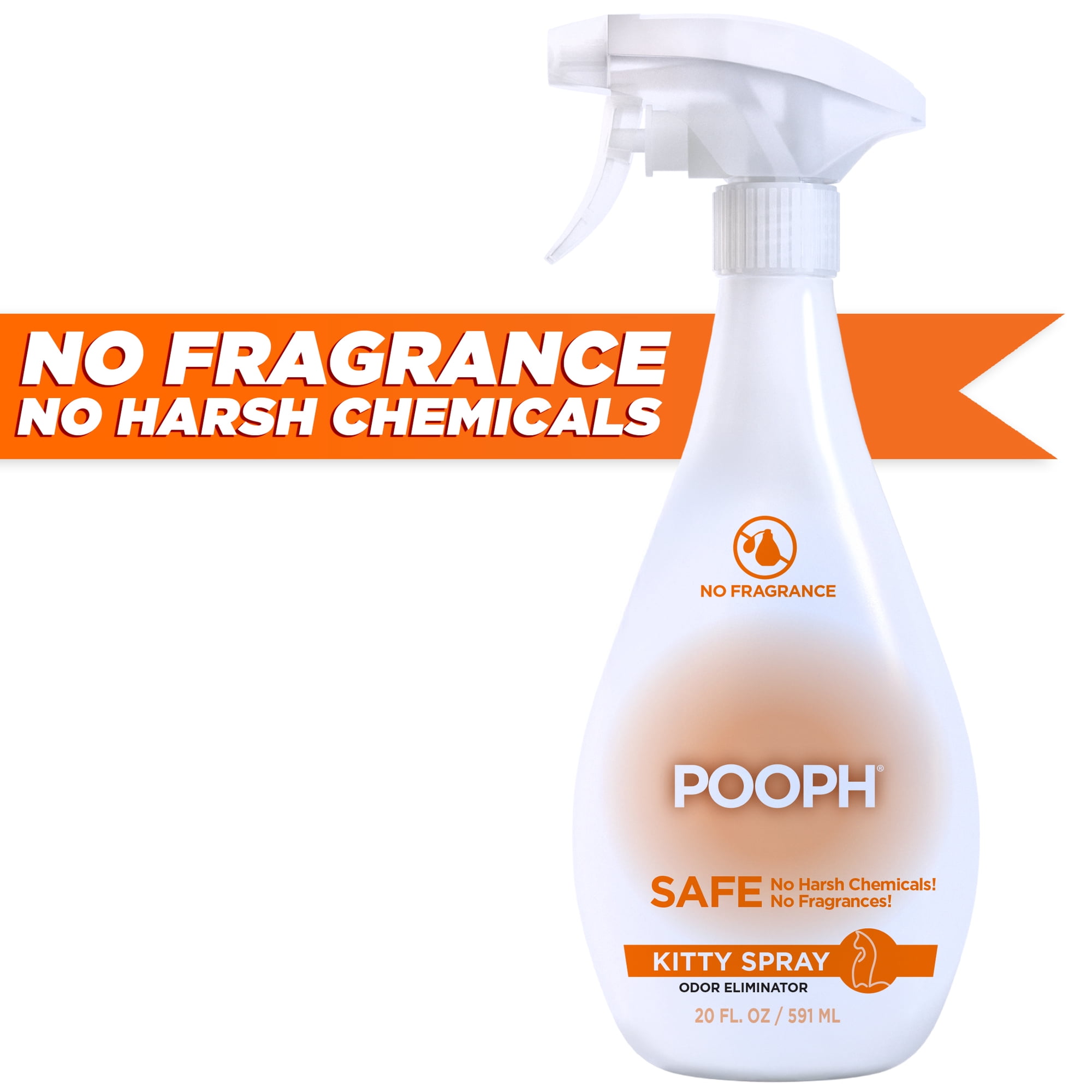Pooph Kitty Odor Eliminator Spray, 20 oz, Fragrance Free, No Harsh Chemicals