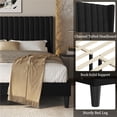 thumbnail image 4 of Yaheetech Upholstered Platform Bed Frame with Channel Tufted Headboard, Queen, Black, 4 of 4