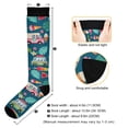 thumbnail image 3 of FORMRS Womens Knee High Socks Casual Long Thick Travel Daily Wear, 2 Pairs, Green Cartoon Truck Pattern, 3 of 6