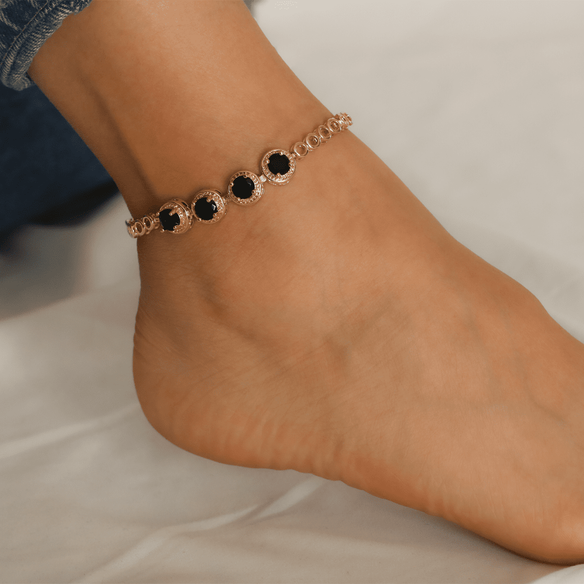 Kaash Customs Gold Anklets For Adults, Summer Anklets for her, gift, Gift for her CZ Stone Ankle Bracelets For Summer, Foot Jewelry, Gold Anklets, Summer Anklets For Her, Gift