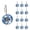 Blue, variant on Kiibsot 12 Pcs Bling Rhinestones Shower Curtain Hooks Bathroom Rolling Hooks