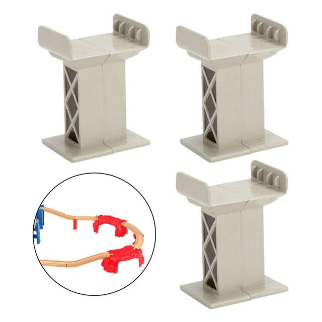3 unids/set de de puente de tren, accesorios de ferrocarril de madera, pieza de puente de tren modelo Estilo A Gris Hugo Muelle de la vía del tren de ferrocarril