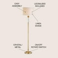 thumbnail image 4 of JONATHAN Y Adalyn 61" Crystal / Metal LED Floor Lamp, Clear/Brass Gold, JYL2031A, 4 of 7