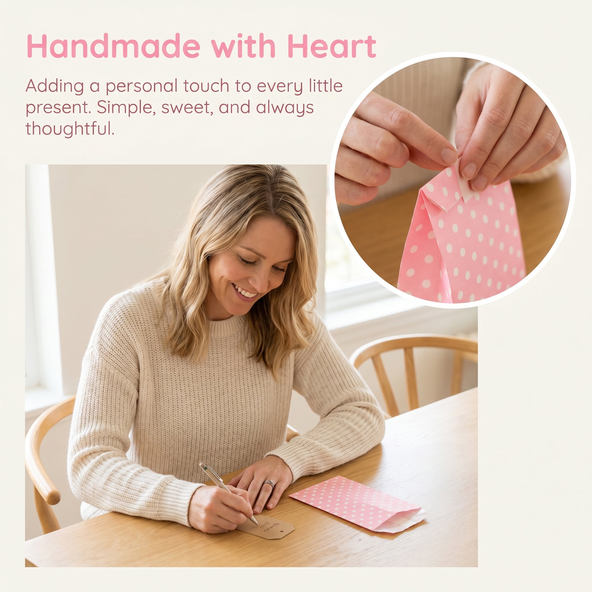 Unique Bargains 6Pcs Elegant Mini Gift Bags for Everyday Use Pink Dot Pattern 3.1" x 5.1"