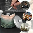 thumbnail image 4 of Yayeee Ashtray with Lid for Cigarette Smokeless Stainless Steel Home Ash Holder, Mountains at Dawn, 4 of 7