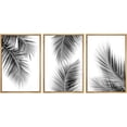 thumbnail image 4 of PixonSign Framed Wall Art Set Black and White Tropical Leaves Nature Floral Canvas Prints Mixed Media Modern Art Decorative Chic for Living Room, Bedroom, Office - 24"x36"x3 Natural, 4 of 5