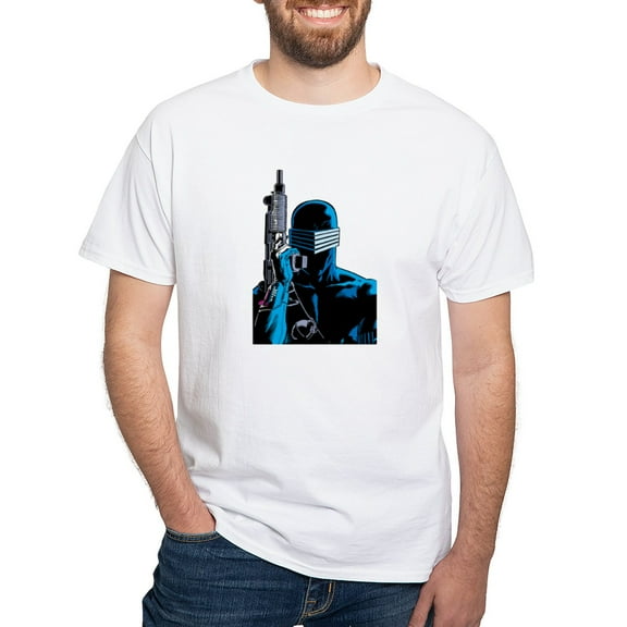 CafePress - G.I. Joe Snake Eyes With Gun Men's Value T Shirt - Men's White Classic Cotton T-Shirts