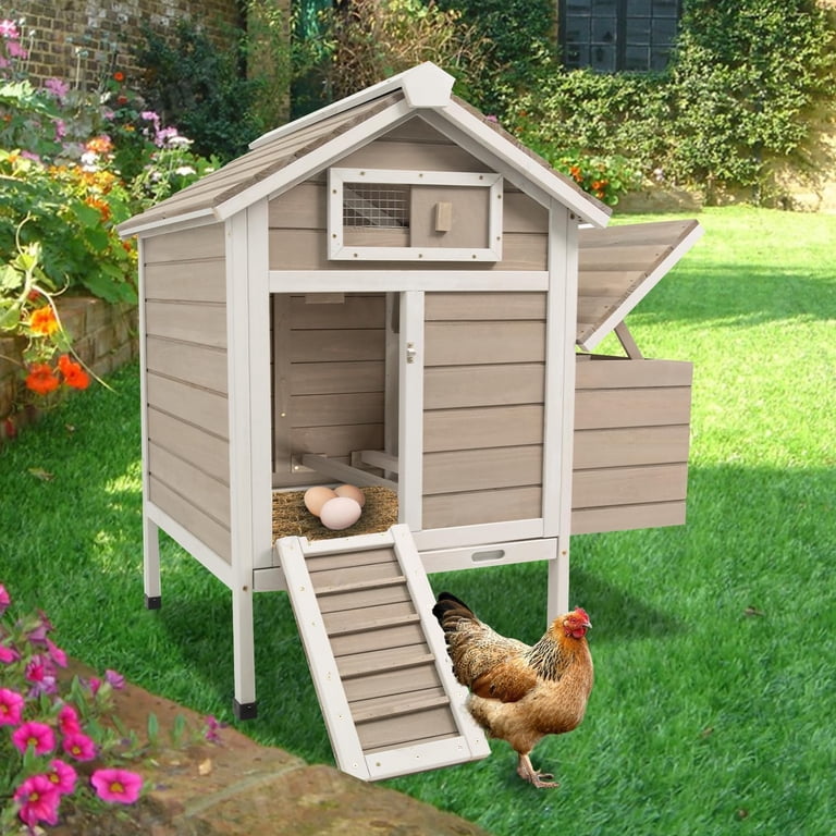 PETSCOSSET XL Indoor Chicken Coop & Rabbit Hutch with Nesting Box