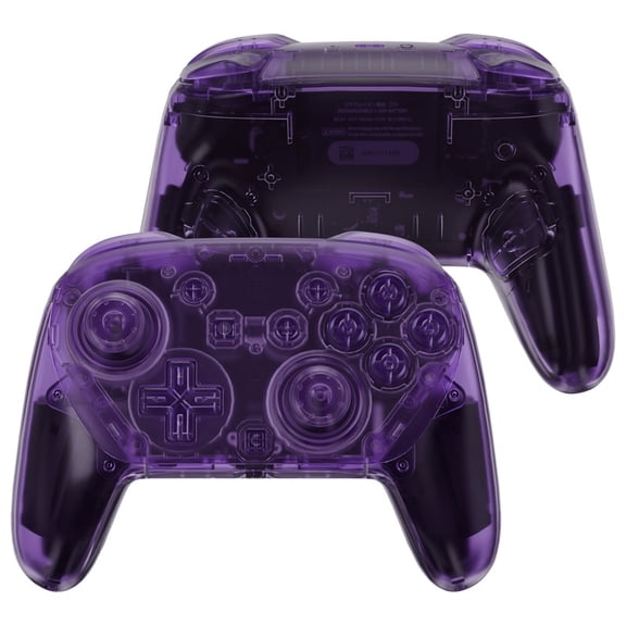 eXtremeRate Full Shell Kit for Nintendo Switch 2 Pro Controller - Faceplate & Buttons Set with Thumbsticks (Clear Altomic Purple)