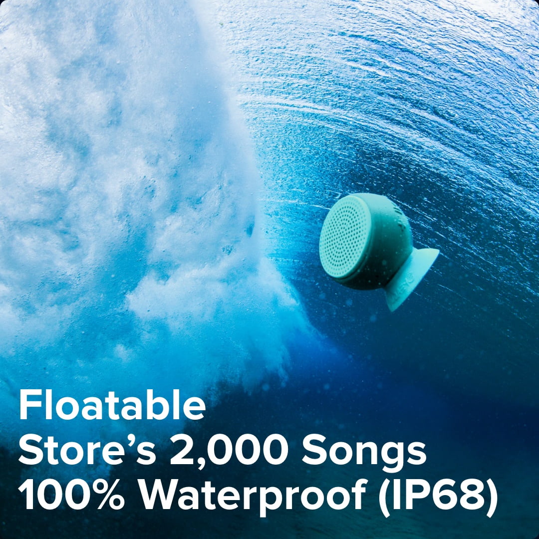 Speaqua Barnacle Pro 2.0 Waterproof Bluetooth Portable Speaker IP68 Floating, Built-In 2000 Song Storage, 4-in-1 Suction Cup Mount, Paddle Board Kayak Pool Bike Shower Speaker, USA