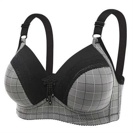 LLYWEY Bras for Women No Underwire Discounts Sports Bras Women Plus Size Ladies Tie-Front Bra Style-1121 Women Multiway Bra Feature Adult Female T-Shirt Sports Bras Black 40B