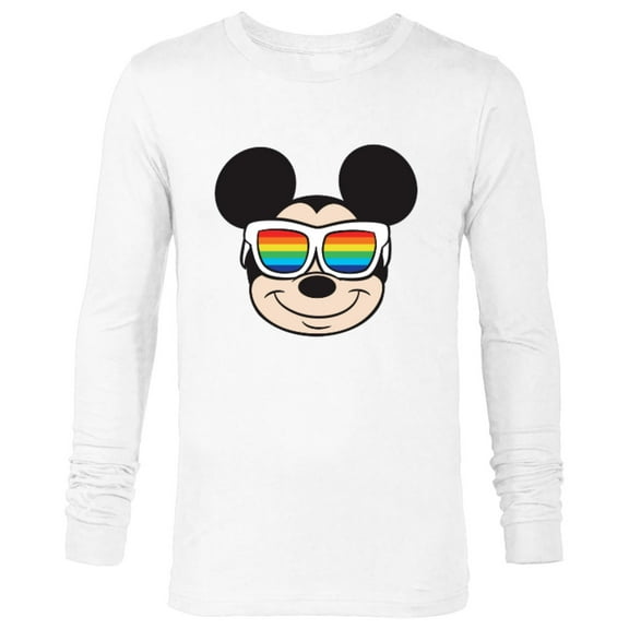 Disney Mickey Mouse Rainbow Sunglasses - Long Sleeve T-Shirt for Men -Customized-White