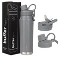 thumbnail image 1 of Termo Acero Inoxidable Buffer Flask Cool Grey Antigoteo Hermético 700 ml 24 Oz, 1 of 8