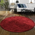 thumbnail image 1 of Elegant and Plush Hand-Woven Solid Shag Indoor High Traffic Round Area Rug by Blue Nile Mills - 6.5' Round, Burgundy, 1 of 4