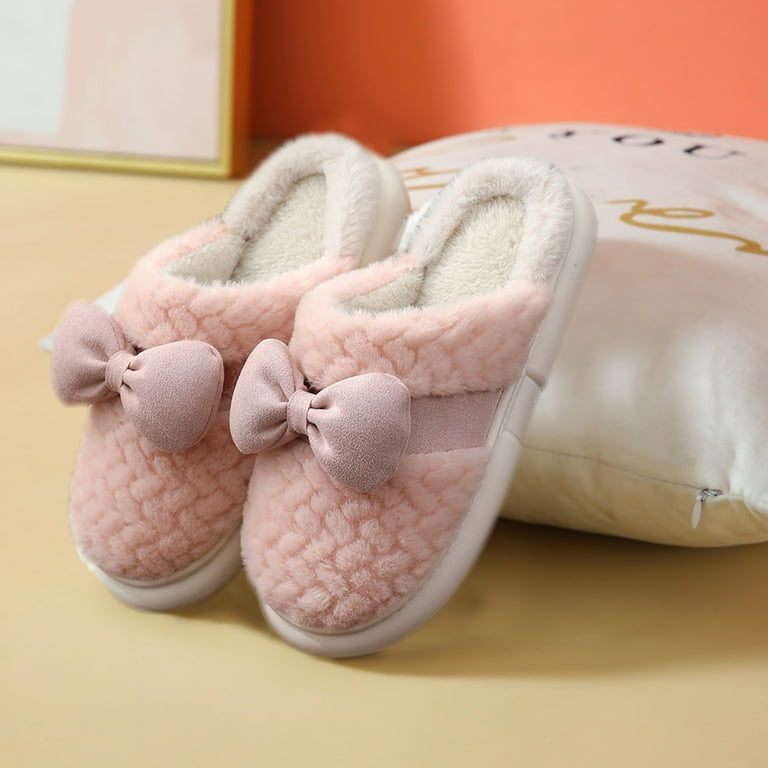 Tuphregyow Women s Plush Lined Cotton Memory Foam Slippers Cozy