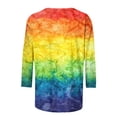 thumbnail image 4 of Fesfesfes Womens Tops Womens Fashion Printed T-shirt Mid-length 3/4 Sleeves Blouse Round Neck Casual Tops Womens Fashion L(US:8), 4 of 4