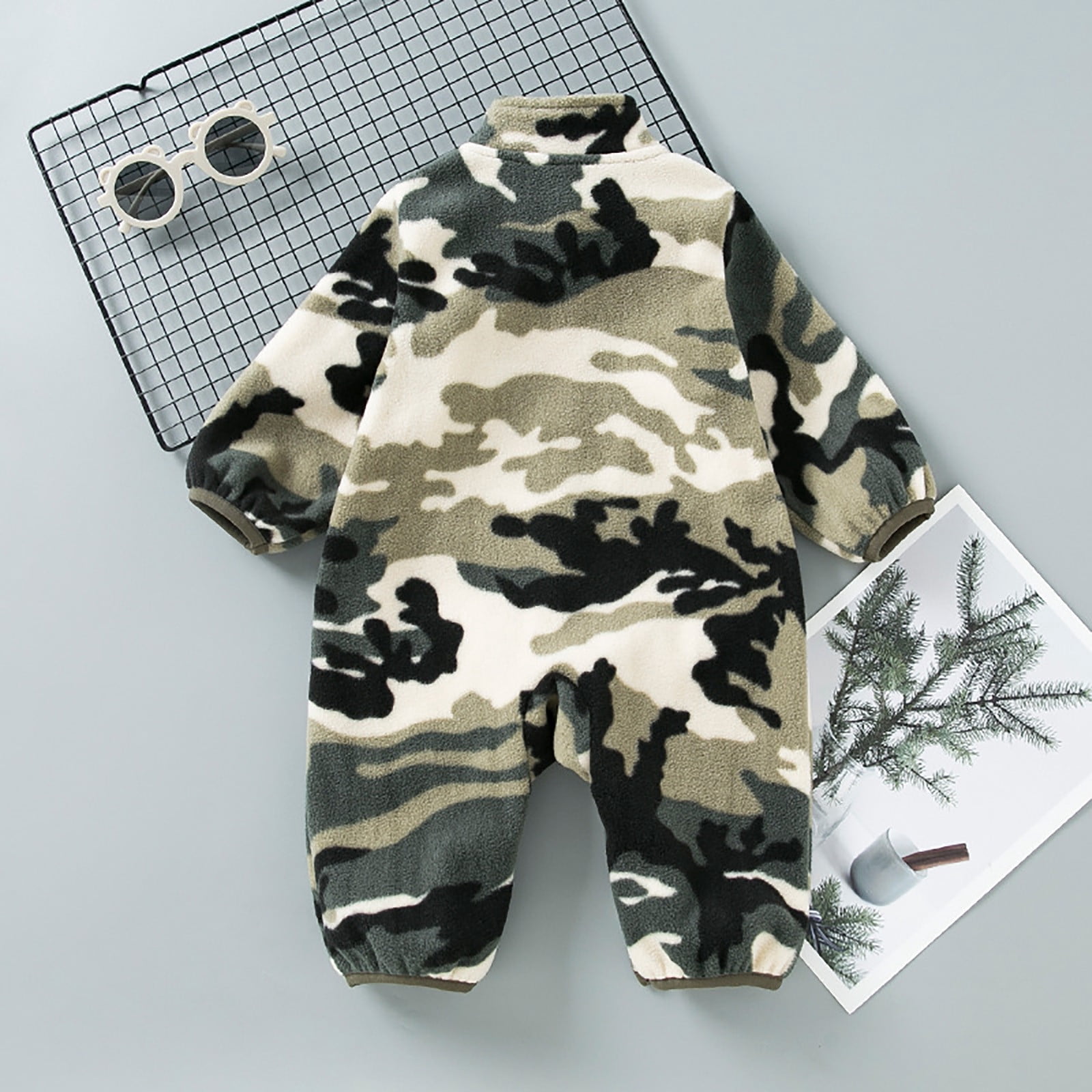 Bodysuit Romper Baby Boys Long Sleeve Romper Jumpsuit Clothes Camouflage, 18-24 Months