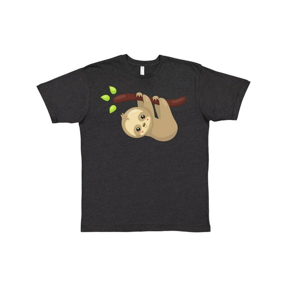 Inktastic Cute Sloth Hanging From Tree Branch, Lazy Sloth T-Shirt