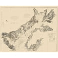 thumbnail image 2 of Unknown 31x26 White Modern Wood Framed Museum Art Print Titled - Chesapeake Bay Nautical Chart - 1861, 2 of 4