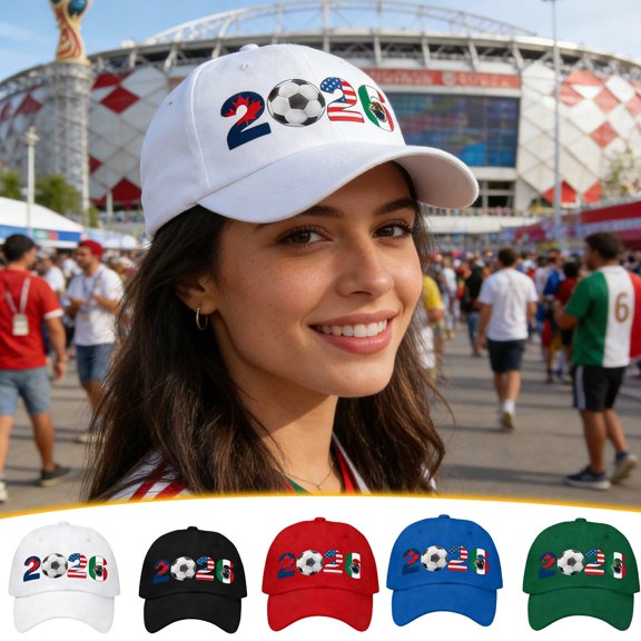 Soccer Sports Hat - Adjustable Size Baseball Cap Football Team Gifts Accessories Decorations for Men Women Running Workouts and Outdoor Activities Casual Daily Outfits