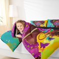 thumbnail image 3 of spefrowx Cute Black Girl Art Full Size Comforter Sets for Kids, Purple Lollipop Butterfly Bedding Comforter Set, Black Reversible, 3-Piece, 1 Comforter and 2 Pillowcases, 3 of 6