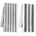 thumbnail image 4 of Waffle Kitchen Towels Set of 2, White and Gray Striped Waffle Weave Dish Towels for Kitchen, Absorbent Waffle Hand Towels, Oeko-Tex Cotton Tea Towels, 25 in x 15 in, 4 of 5