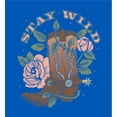 thumbnail image 5 of Vintage Country Stay Wild Men's Blue Crew Neck Short Sleeve Tee-XS, 5 of 6