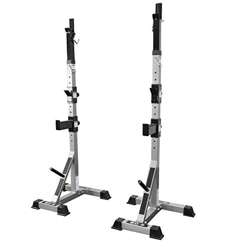 Valor Fitness BD-9 Independent Power Squat Stands with Adjustable Uprights, J-Hooks, Bar Catches, and Safety Catches