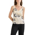 thumbnail image 2 of INSPIRE CHIC Satin Cami Top for Women's 2025 V Neck Sleeveless Floral Camisole L White, 2 of 6