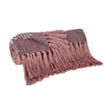thumbnail image 4 of Parkland Collection Adonia Pink Cotton Slub Throw Blanket with Tassels, 50 x 60 Inch Decorative Sofa Throw, 4 of 4