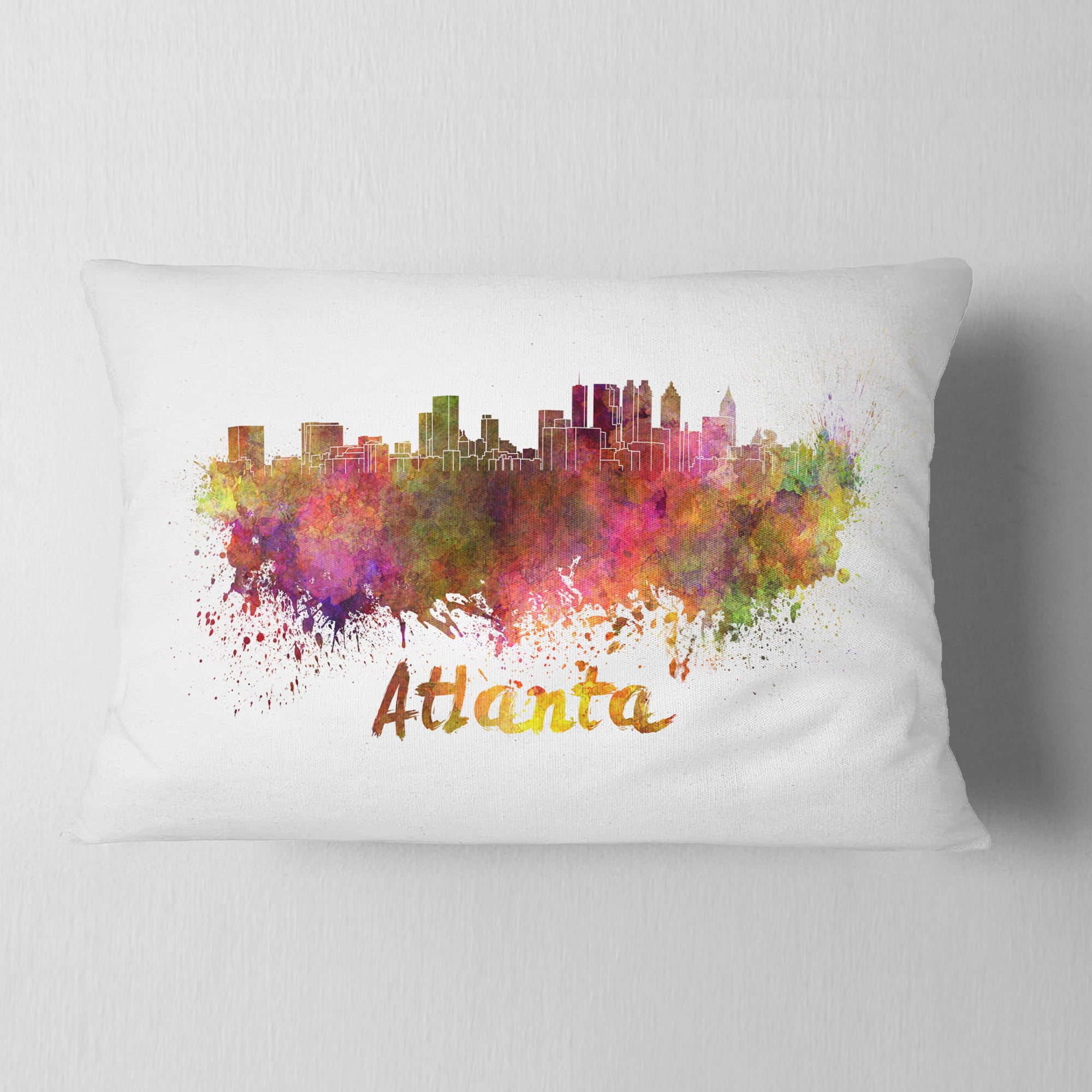 Designart Atlanta Skyline - Cityscape Throw Pillow - 12x20