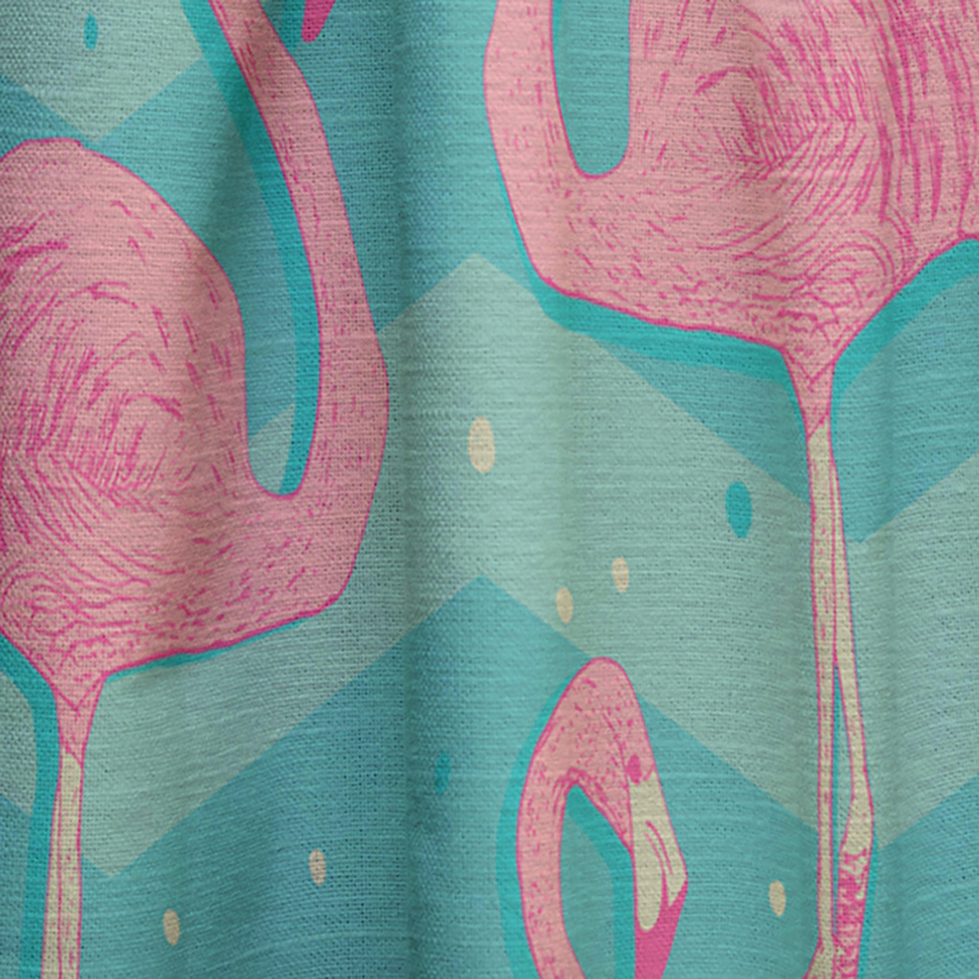 Designart 'Flamingo Illustration' Tropical Curtain Panel