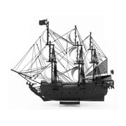 Model Kit Black Pearl Ship Black Version (Moderate Difficulty) Steel Model by Metal Earth