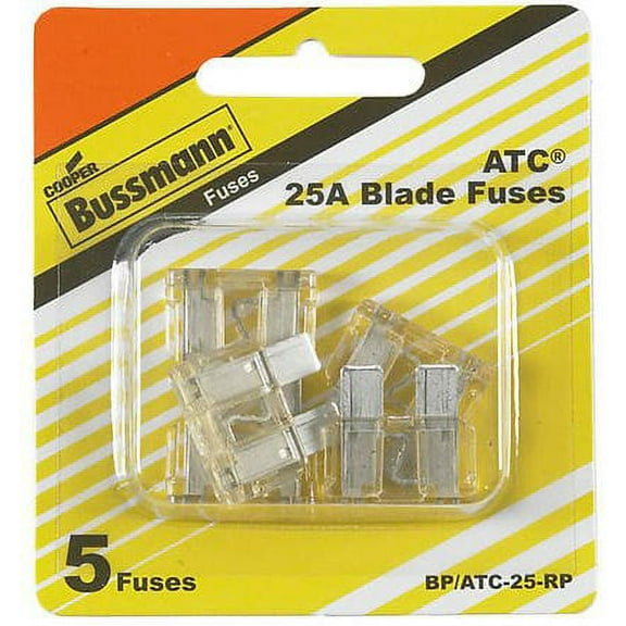 COOPER BUSSMANN BK/ATC-25 FUSE, BLADE, 25A, 32V, FAST ACTING (5 pieces)