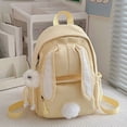 thumbnail image 2 of UJNDER School Backpack for Girls Cute Bunny Ear Design Lightweight Backpack, School Daypack for Middle Schoolers and Outdoor Adventures Book Bag for Girls Yellow,One Size, 2 of 5