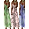 thumbnail image 2 of DYMADE Women Summer V Neck Spaghetti Strap Beach Holiday Maxi Dress, 2 of 3