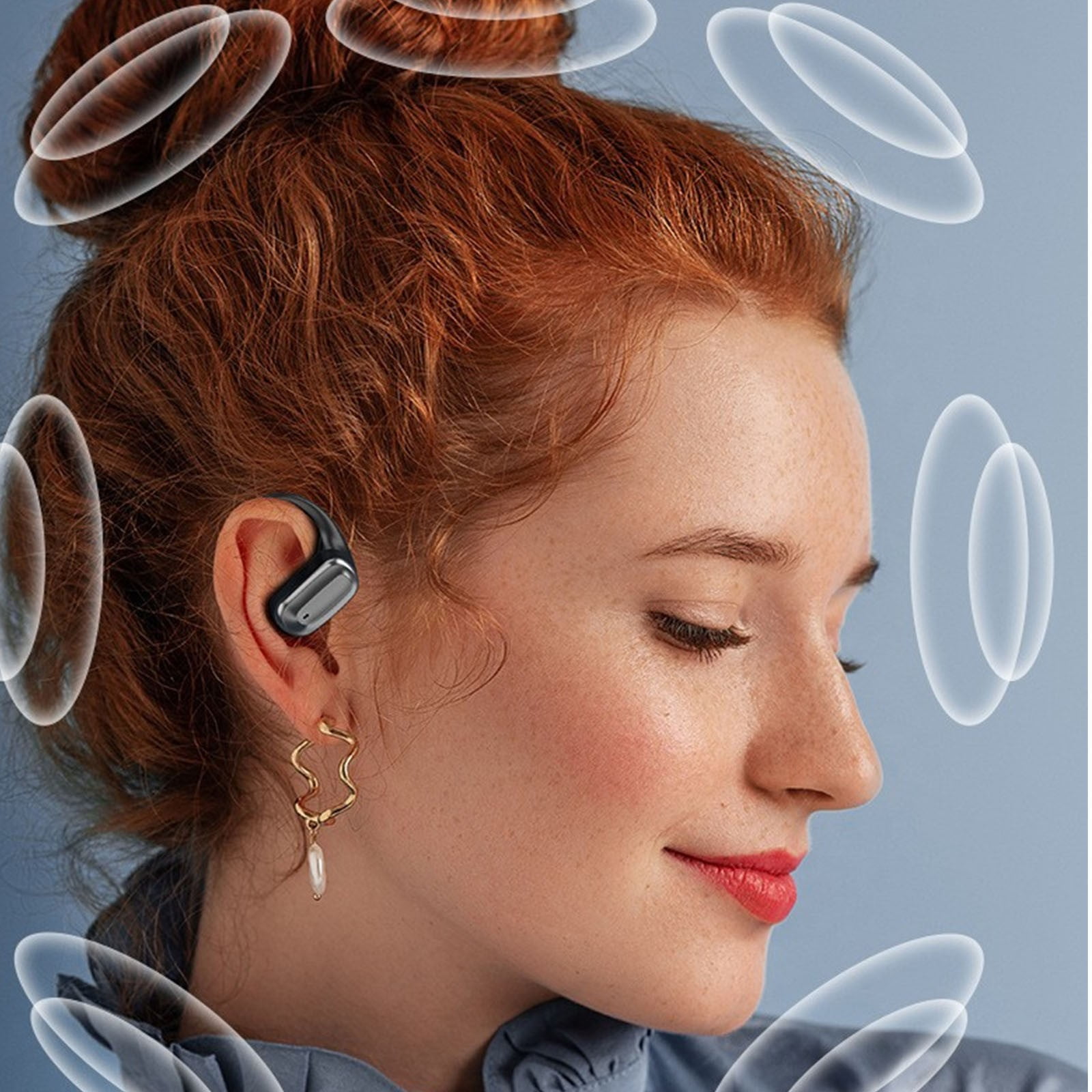 Ear Earbuds Wireless Open Ear Earbuds Bluetooth 5.4 Ipx5 Intelligent Screen Open Bluetooth Earphones With Display For Running Of The Day Home Decor