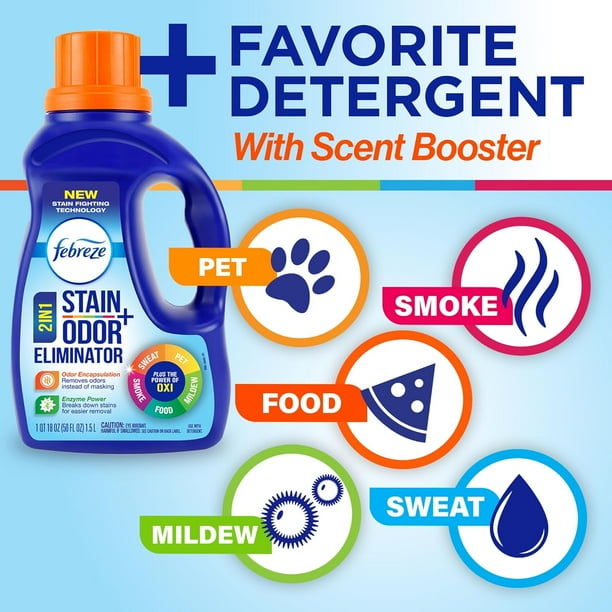 does febreze remove cigarette smell Febreze Laundry Detergent Additive, Original Strength In Wash Odor  Eliminator, Designed to Remove Odors in a Single Wash Caused by Sweat,  Food, Smoke,