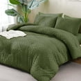 thumbnail image 2 of ANGENIA Oversized King Comforter Sets 120"x 98" - 7 Pieces Olive Green Bed in a Bag Soft Lightweight Boho Tufted Bed Set with Comforter, Sheets, Pillowcases & Shams, 2 of 7